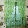 thumbnail image 1 of Flower Sheer Curtain Tulle Window Treatment Voile Drape Valance 1 Panel Fabric Polyester Curtains,Green,Mixed Materials, 1 of 4