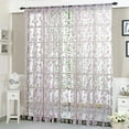 thumbnail image 1 of Flower Sheer Curtain Window Voile Drape Valance 1 Panel Fabric, 1 of 8