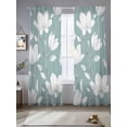thumbnail image 1 of Flower Sheer Curtains for Living Room Bedroom White Petals Floral Botanical Wildflower Print Sheer Curtains 108 Inch Long 2 Panels Set Light Filtering Curtain Window Treatments Drapes for Dining Room, 1 of 6