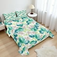 thumbnail image 1 of Ambesonne Vintage Fitted & Top Sheet Set with Shams, Flora Pattern with Rose, Turquoise Beige Green, 1 of 8