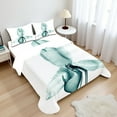 thumbnail image 1 of Ambesonne Nature Fitted & Top Sheet Set with Shams, Modern Flower X-Ray, Teal White, 1 of 8