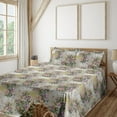 thumbnail image 1 of Flower Sheet Set, Vintage Style Blossoming Wild Roses and Lilies Spring Essentials, Fitted & Flat Sheet with Pillowcase Bedding Accent 3 Pcs Set, Twin, Khaki Pink and Olive Green, by Ambesonne, 1 of 5