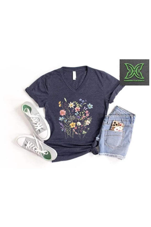 Flower Shirt Aesthetic,Women Floral Graphic Tee, Wild Flower T-shirt,Boho Botanical Flower Tee, Gardener,Mothers Day Gift Tshirt All Size S-5XL