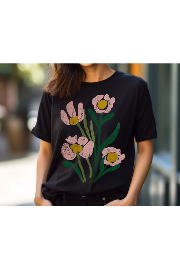 Flower Shirt Floral Tshirt Style Flowers Flower Graphic Tee Trendy Floral Pattern Pretty F