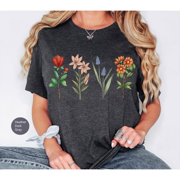 Flower Shirt, For Her, Flower Shirt Aesthetic, Floral Graphic Tee, Floral Shirt, Flower T-Shirt, Wild Flower Shirt, Wildflower T-Shirt Sweatshirt All Size S-5XL