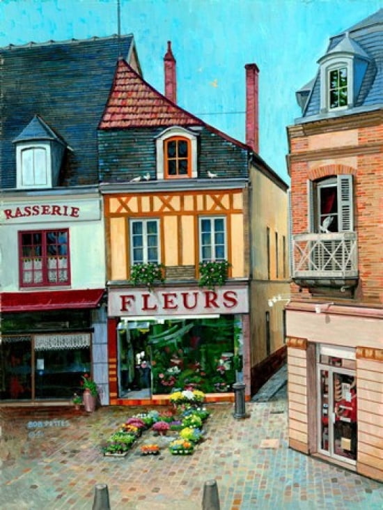 Flower Shop Canvas Art - Bob Pettes (12 x 16)