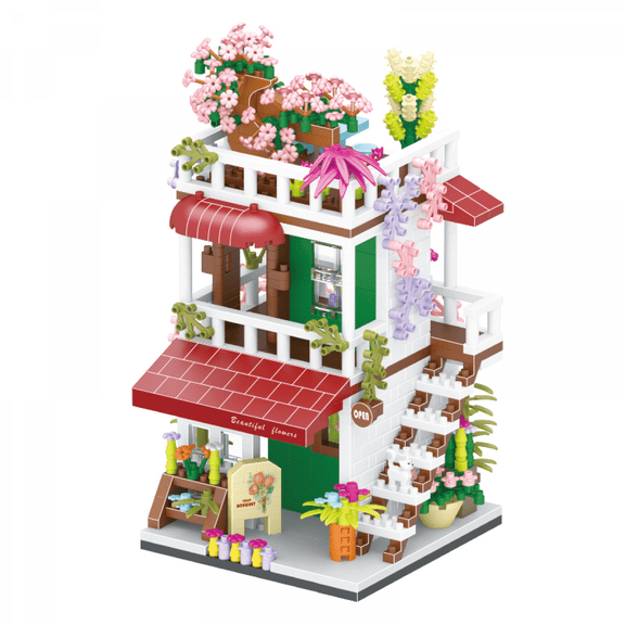 Flower Shop Micro Building Blocks Set Mini House DIY Building Kit Educational Creative for Adult & Ages 14+(1085Pieces)