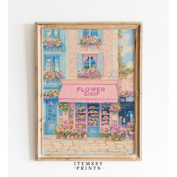 Flower Shop Wall Art, 1950S Aesthetic Floral Garden Poster, Retro Gallery Wall Decor, Florist Office Artwork, 12x18 UNFRAMED