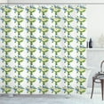 thumbnail image 1 of Flower Shower Curtain, Bouquets of Ranunculus Grape Hyacinth Flowers of Spring Season, Fabric Bathroom Set with Hooks, 69W X 84L Inches Extra Long, Fern Green Ivory Violet Blue, by Ambesonne, 1 of 3