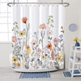 thumbnail image 1 of Flower Shower Curtain, Fabric Shower Curtain, Floral Plants Shower Curtains for Bathroom Natural 48x84 inch Bathroom Curtain Decor Waterproof with Hooks for Home Hotel Machine Washable Curtain, 1 of 6