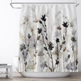 thumbnail image 1 of Flower Shower Curtain Set Grey White Floral Shower Curtains Watercolor Grass Botanical Farmhouse Bathroom Fabric Shower Curtain Waterproof 72 x 72 Inches with 12 Pieces Hooks, 1 of 6