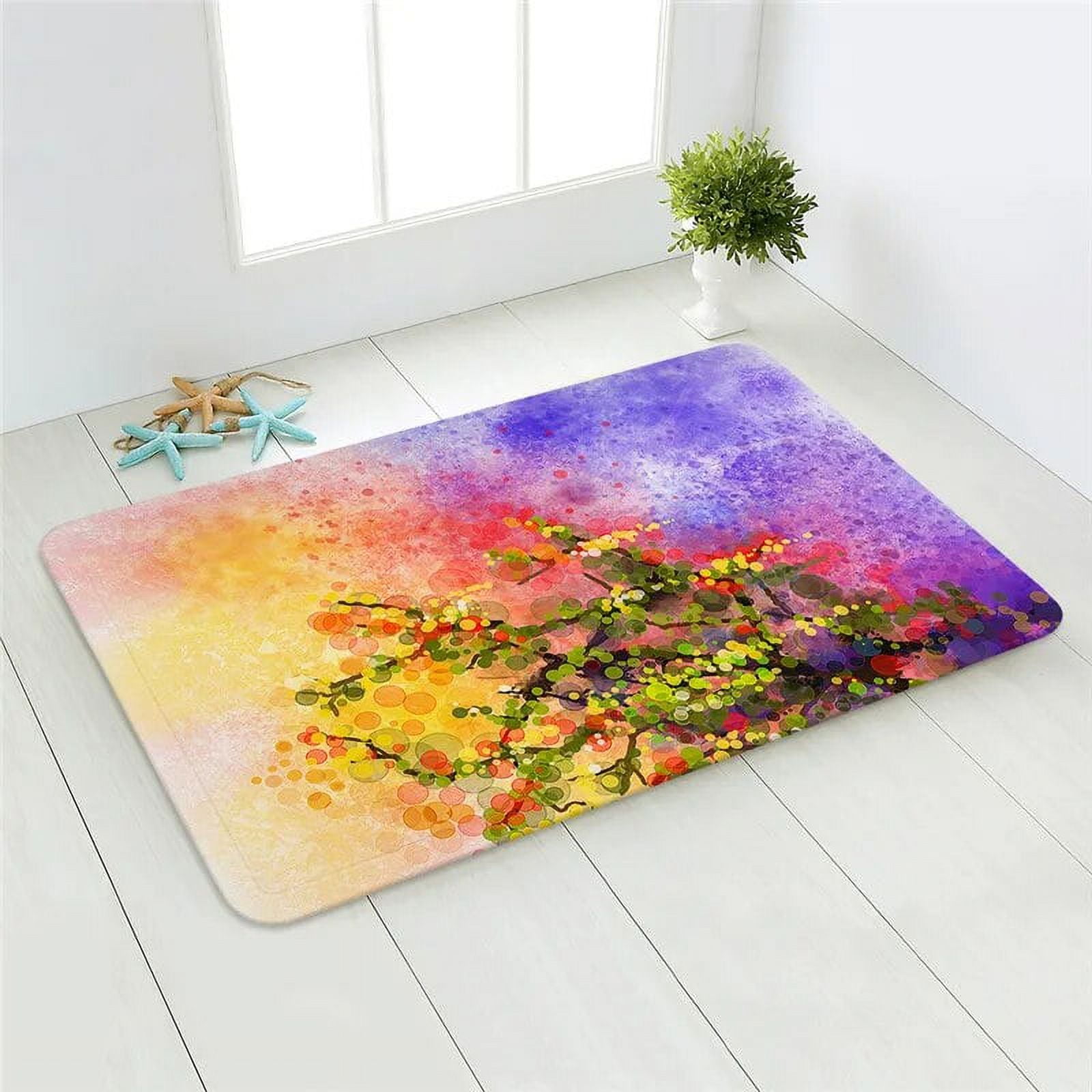 Flower Shower Mat Door Entrance Mats Rose Flowers Rugs Kitchen Floor ...