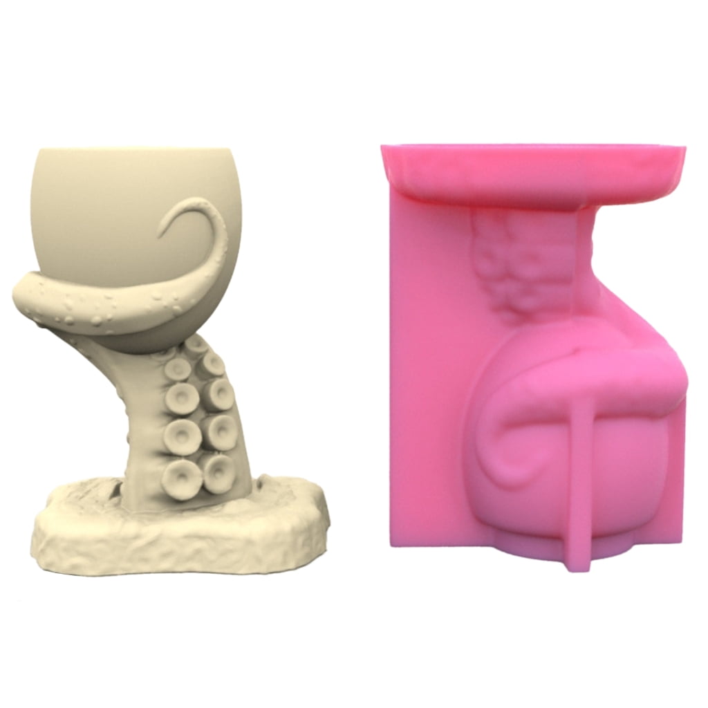 Flower Silicone Mold Epoxy Resin Casting Mold Vase Cement Clay Mold Pen Holder Mold