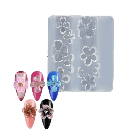 Flower Silicone Nails Art Mold Unique Embossed Nails Accessories Mold Jewelry Supplies Practical Nails Embossing Tool