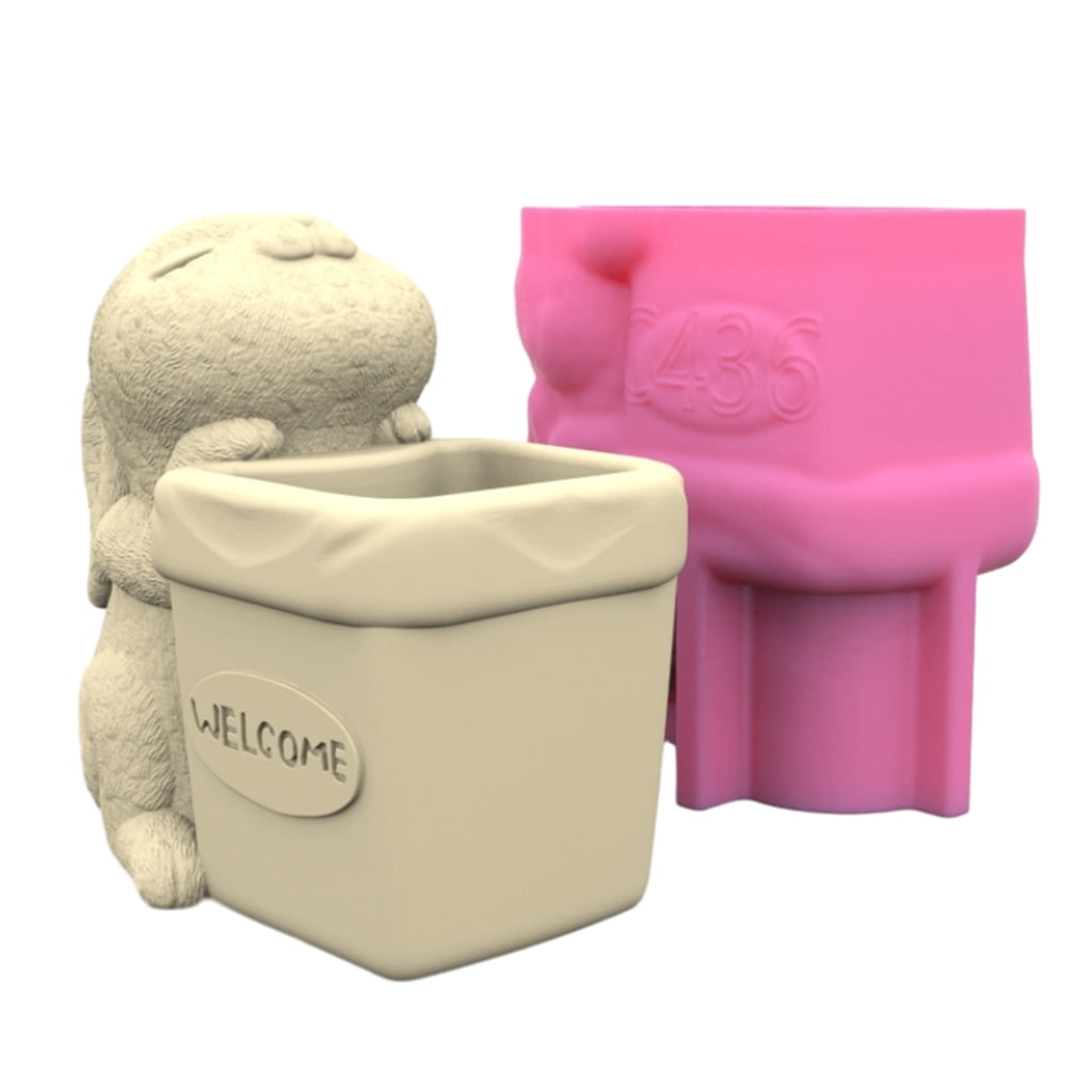 Flower Silicone Pen Holder Epoxy Resin Mold Planter Making Tool for