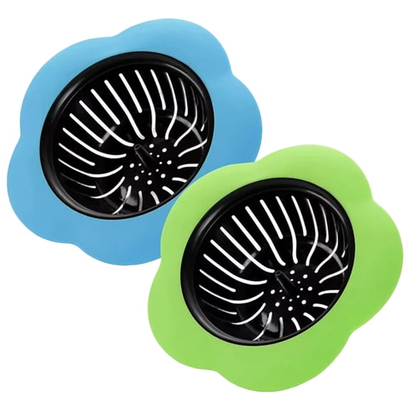 Flower Sink Drain Catchers, Torqee Silicone Basin Stoppers, Kitchen Waste Filter Inserts, for Veg Basin, Kitchen Sink and Laundry Tub Outlet, 2 Pack