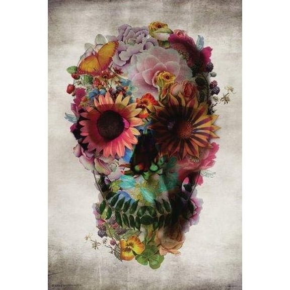 Flower Skull Flower Skull Poster (24 x 36)