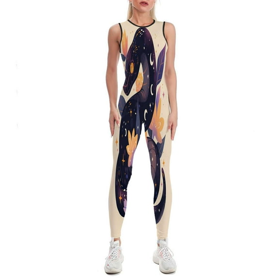 Flower Snake Women's One Piece Yoga Jumpsuits Leggings Playsuit Gym Suit Fitness Running Athletic Clothes Gym Wear Set
