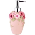 thumbnail image 1 of Flower Soap Dispenser with Luxury Vintage Decorative - Resin - Colorful Painted by Hand Lotion Dispenser for Bathroom, Kitchen Counter, Beauty Shop, Hotel (10 oz/300 ml, Pink), 1 of 5