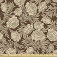 thumbnail image 1 of Ambesonne Flower Fabric by the Yard Upholstery, Blooming Romantic Rose, 1 Yard, Brown Beige, 1 of 5