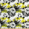 thumbnail image 1 of Flower Sofa Upholstery Fabric by the Yard, Modern and Composition with Hibiscus Buds and Blossoms, Decorative Fabric for DIY and Home Accents, Charcoal Grey Yellow by Ambesonne, 1 of 4