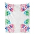thumbnail image 1 of Flower Soft Flannel Fleece Blanket, Abstract Petals Digital Hazy Reflections Bridal Buds Exquisite French Style Pattern, Cozy Plush for Indoor and Outdoor Use, 50" x 60", Multicolor, by Ambesonne, 1 of 5
