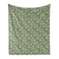 thumbnail image 1 of Flower Soft Flannel Fleece Blanket, Calla Flowers with Fresh Green Leaves Ornamental Arrangement Summer Foliage, Cozy Plush for Indoor and Outdoor Use, 50" x 70", Cream Reseda Green, by Ambesonne, 1 of 6