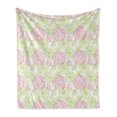 thumbnail image 1 of Flower Soft Flannel Fleece Blanket, Dandelion Flower Pattern Botanical Cheering Happy Classical Illustration, Cozy Plush for Indoor and Outdoor Use, 70" x 90", Green Pale Pink White, by Ambesonne, 1 of 5