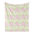 thumbnail image 1 of Flower Soft Flannel Fleece Blanket, Dandelion Flower Pattern Botanical Cheering Happy Classical Illustration, Cozy Plush for Indoor and Outdoor Use, 50" x 70", Green Pale Pink White, by Ambesonne, 1 of 5