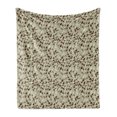 thumbnail image 1 of Flower Soft Flannel Fleece Blanket, Floral Buds Design with Leaves Swirls Abstract in Tones Modern Art Print Image, Cozy Plush for Indoor and Outdoor Use, 50" x 60", Brown and Khaki, by Ambesonne, 1 of 5