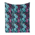 thumbnail image 1 of Flower Soft Flannel Fleece Blanket, Flow of Pale Blue Blossoms and Colorful Leaves Romantic Fantasy Garden Art Pattern, Cozy Plush for Indoor and Outdoor Use, 50" x 60", Multicolor, by Ambesonne, 1 of 5