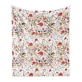 thumbnail image 1 of Flower Soft Flannel Fleece Blanket, Hand Drawn Romantic Flowers and Leaves Spring Season Blossoms Garden Vintage Style, Cozy Plush for Indoor and Outdoor Use, 50" x 60", Multicolor, by Ambesonne, 1 of 5