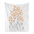 thumbnail image 1 of Flower Soft Flannel Fleece Blanket, Hand Drawn Style Yellow Daisies Like Flowers with Black Lines and Leaves Print, Cozy Plush for Indoor and Outdoor Use, 70" x 90", Yellow and Black, by Ambesonne, 1 of 5