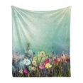 thumbnail image 1 of Flower Soft Flannel Fleece Blanket, Poppy Daisy Chamomile Patterns in Meadow Wilderness Feminine Themed Art Rural Print, Cozy Plush for Indoor and Outdoor Use, 50" x 60", Multicolor, by Ambesonne, 1 of 5