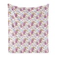 thumbnail image 1 of Flower Soft Flannel Fleece Blanket, Vintage Style Blossoming Flowers Pattern Colorful Nature Composition in Pastel Tones, Cozy Plush for Indoor and Outdoor Use, 60" x 80", Multicolor, by Ambesonne, 1 of 5