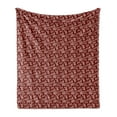 thumbnail image 1 of Flower Soft Flannel Fleece Throw Blanket, Blossoming Flowers Flourish Damasked Artwork, Cozy Plush for Indoor and Outdoor Use, 70" x 90", Burgundy Eggshell, by Ambesonne, 1 of 5