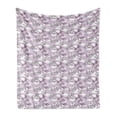 thumbnail image 1 of Flower Soft Flannel Fleece Throw Blanket, Detailed Drawn Flowers on Branches with Doodle Style Fluffy Clouds, Cozy Plush for Indoor and Outdoor Use, 60" x 80", Multicolor, by Ambesonne, 1 of 5