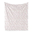 thumbnail image 1 of Flower Soft Flannel Fleece Throw Blanket, Dots and Flowers Pattern Calico Bloom Simple Illustration, Cozy Plush for Indoor and Outdoor Use, 50" x 70", Dark Coral White, by Ambesonne, 1 of 5