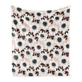 thumbnail image 1 of Flower Soft Flannel Fleece Throw Blanket, Floral Pattern with Soft Pastel Toned Florets Graphic Motif Print, Cozy Plush for Indoor and Outdoor Use, 60" x 80", Pale Pink White Black, by Ambesonne, 1 of 6
