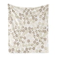 thumbnail image 1 of Flower Soft Flannel Fleece Throw Blanket, Flowers Bouquet Blossoms Ornamental Simplistic Monochromic Summer Artwork, Cozy Plush for Indoor and Outdoor Use, 50" x 70", Beige Umber Cream, by Ambesonne, 1 of 5