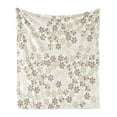 thumbnail image 1 of Flower Soft Flannel Fleece Throw Blanket, Flowers Bouquet Blossoms Ornamental Simplistic Monochromic Summer Artwork, Cozy Plush for Indoor and Outdoor Use, 70" x 90", Beige Umber Cream, by Ambesonne, 1 of 5