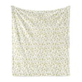 thumbnail image 1 of Flower Soft Flannel Fleece Throw Blanket, Flowers Pattern Botanical Cheering Sunny Day Simple Ornamental Illustration, Cozy Plush for Indoor and Outdoor Use, 50" x 60", Pale Green White, by Ambesonne, 1 of 5