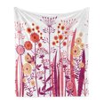 thumbnail image 1 of Flower Soft Flannel Fleece Throw Blanket, Garden Pink Florals Buds Leaves Swirls Romantic Modern Art, Cozy Plush for Indoor and Outdoor Use, 60" x 80", Pale Pink Orange, by Ambesonne, 1 of 5