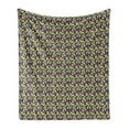 thumbnail image 1 of Flower Soft Flannel Fleece Throw Blanket, Grunge and Daisy Blossoms Garden Pattern Graffiti Style Vibrant Colored, Cozy Plush for Indoor and Outdoor Use, 70" x 90", Multicolor, by Ambesonne, 1 of 5