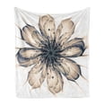 thumbnail image 1 of Flower Soft Flannel Fleece Throw Blanket, Macro Close-up of a Fractal Blooming Plant in Digital Art Style Contemporary, Cozy Plush for Indoor and Outdoor Use, 70" x 90", Cocoa and Black, by Ambesonne, 1 of 5