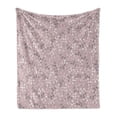 thumbnail image 1 of Flower Soft Flannel Fleece Throw Blanket, Swirling Branches Spring Season Petal Blossom Romantic Garden Motif, Cozy Plush for Indoor and Outdoor Use, 50" x 70", Taupe Grey Dried Rose, by Ambesonne, 1 of 6