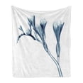 thumbnail image 1 of Flower Soft Flannel Fleece Throw Blanket, Uv Style Picture of Flower Floral Radiography Themed Illustration Modern Design, Cozy Plush for Indoor and Outdoor Use, 50" x 60", Teal White, by Ambesonne, 1 of 6