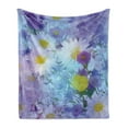 thumbnail image 1 of Flower Soft Flannel Fleece Throw Blanket, Vintage Flower in Pastel Color Scheme Fragrance Natural Blooming Print, Cozy Plush for Indoor and Outdoor Use, 70" x 90", Multicolor, by Ambesonne, 1 of 5