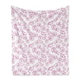 thumbnail image 1 of Flower Soft Flannel Fleece Throw Blanket, Watercolor Pastel Colored Romantic Florals Petals and Buds Art Print, Cozy Plush for Indoor and Outdoor Use, 70" x 90", Pale Pink White, by Ambesonne, 1 of 5