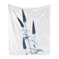 thumbnail image 1 of Flower Soft Flannel Fleece Throw Blanket, X-ray Picture of a Flower Floral Pattern Contemporary Modern Design Artwork Image, Cozy Plush for Indoor and Outdoor Use, 60" x 80", Teal White, by Ambesonne, 1 of 5